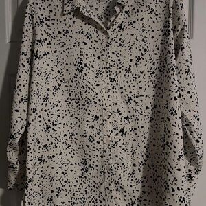 A New Day Black and Cream Blouse